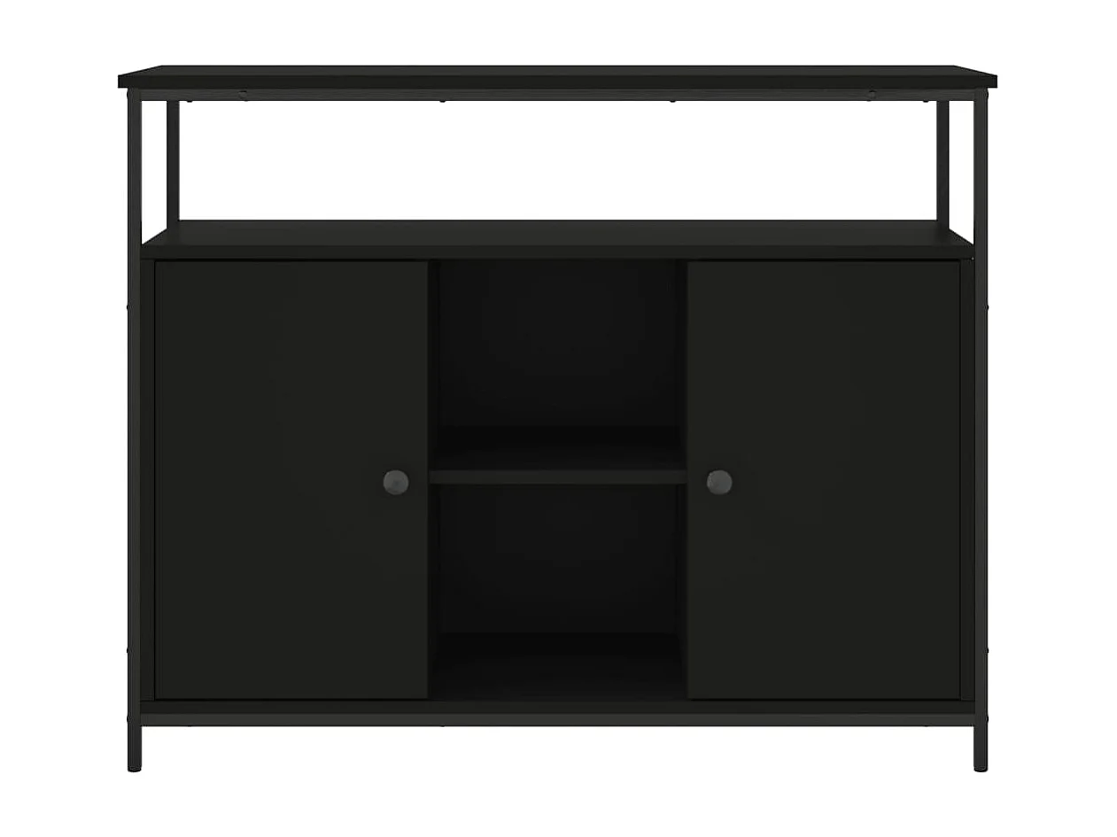 Buffet noir 100x35x80 cm bois d'ingénierie
