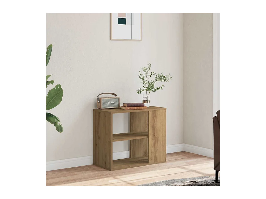 Mobiletto laterale in rovere artigianale 60x30x50 cm in legno ingegnerizzato