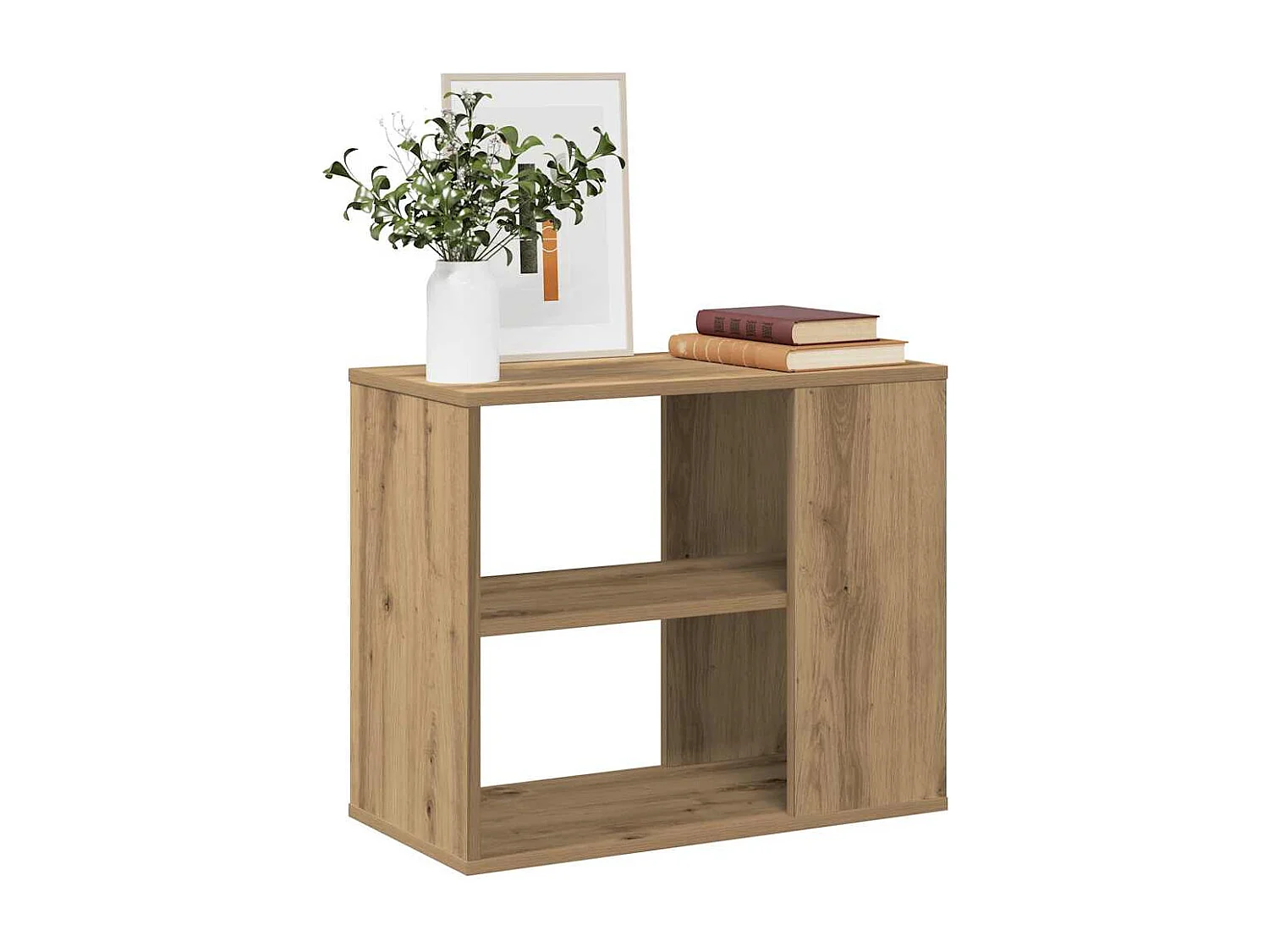 Mobiletto laterale in rovere artigianale 60x30x50 cm in legno ingegnerizzato