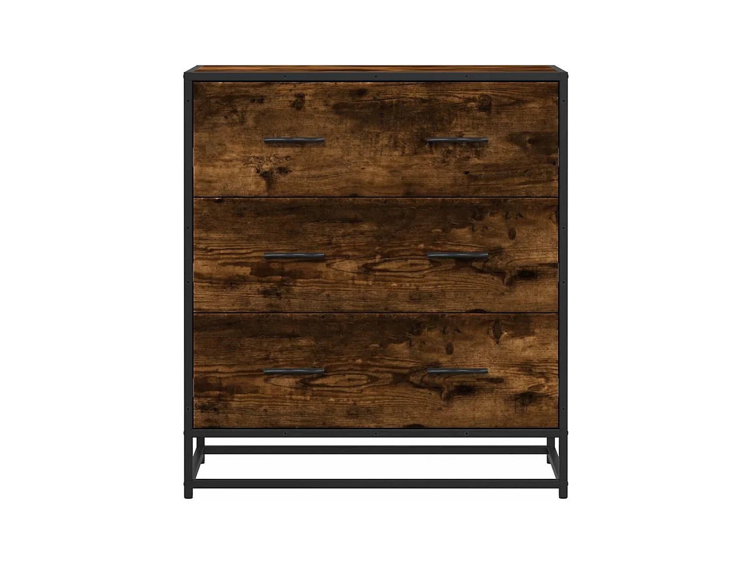 Sideboard aus geräucherter Eiche, 68 x 35 x 76 cm, Holzwerkstoff und Metall