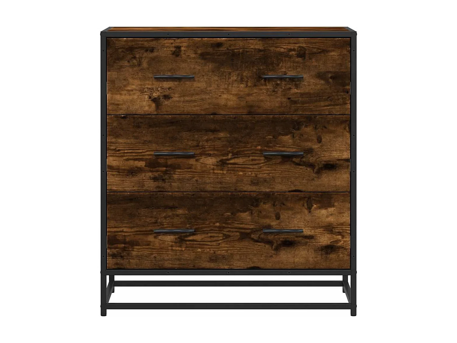 Buffet chêne fumé 68x35x76 cm bois d'ingénierie et métal