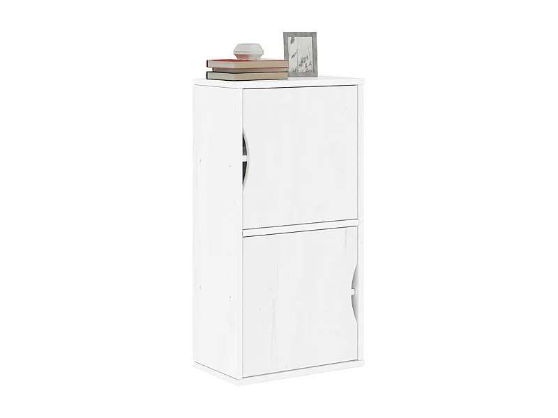 Mobiletto laterale bianco ODDA 40x24x79 cm in legno massello di pino