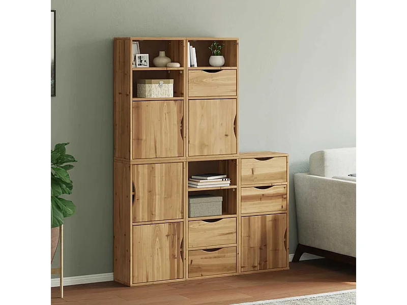 Armoires latérales 5 pcs ODDA 40x24x79 cm bois massif pin