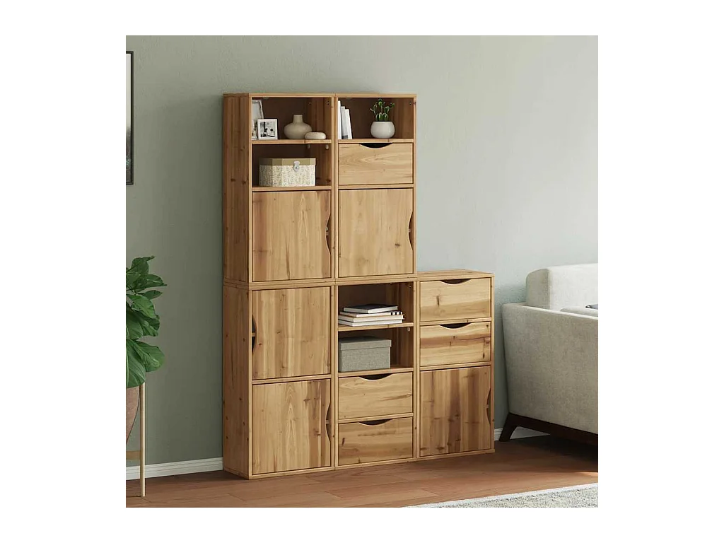 Armoires latérales 5 pcs ODDA 40x24x79 cm bois massif pin