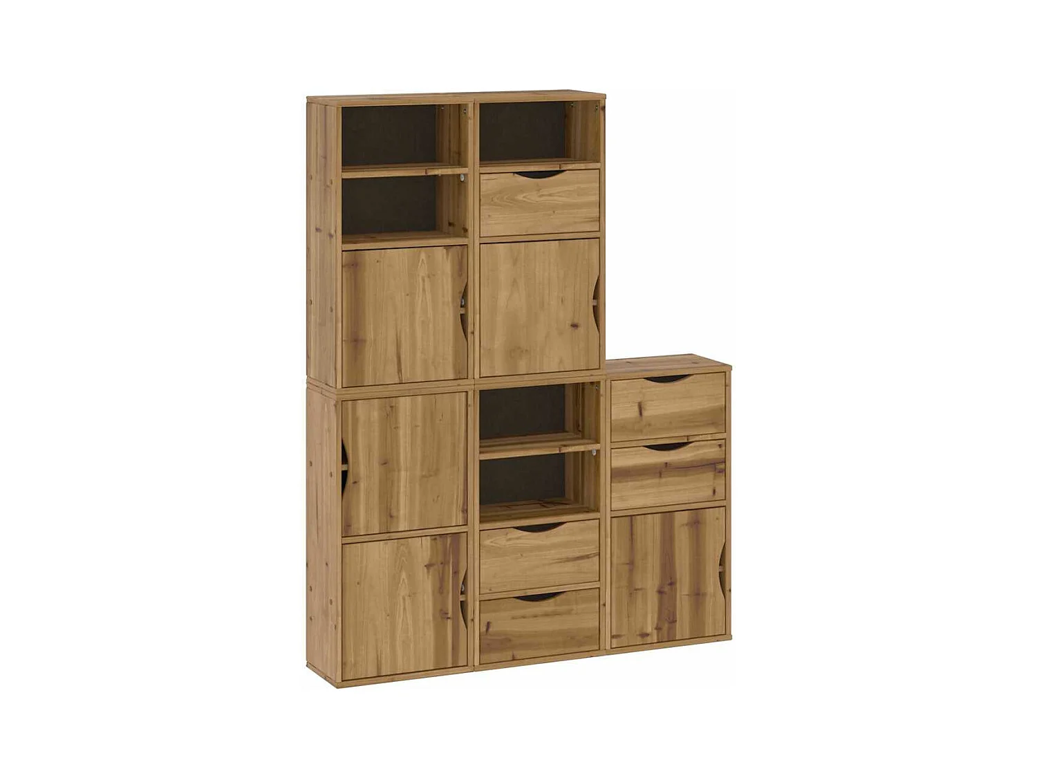 Armoires latérales 5 pcs ODDA 40x24x79 cm bois massif pin