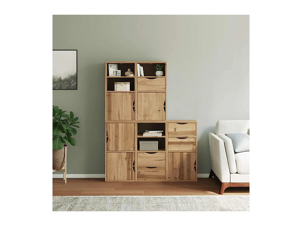 Armoires latérales 5 pcs ODDA 40x24x79 cm bois massif pin