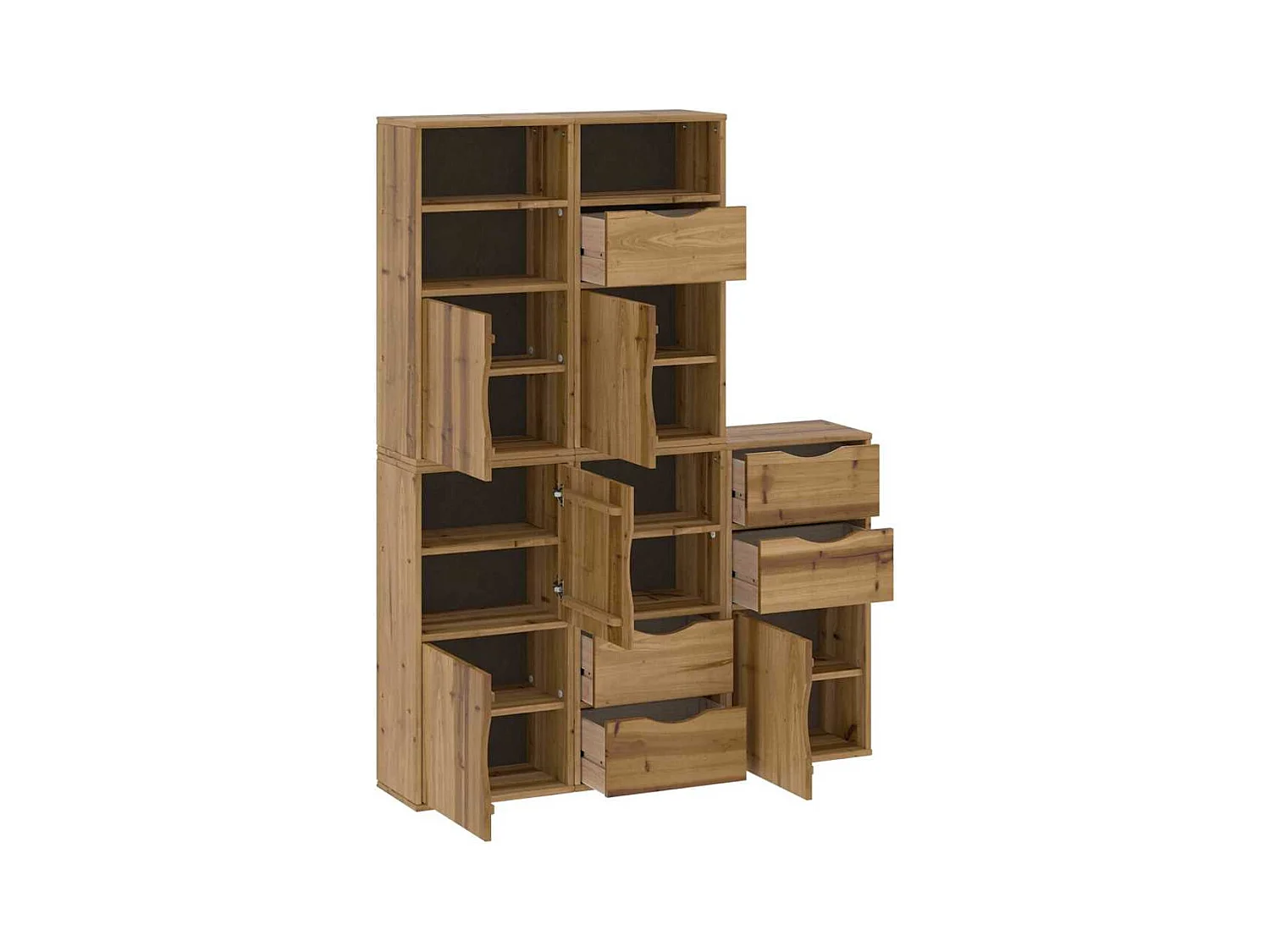 Armoires latérales 5 pcs ODDA 40x24x79 cm bois massif pin