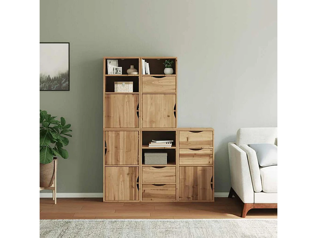 Armoires latérales 5 pcs ODDA 40x24x79 cm bois massif pin