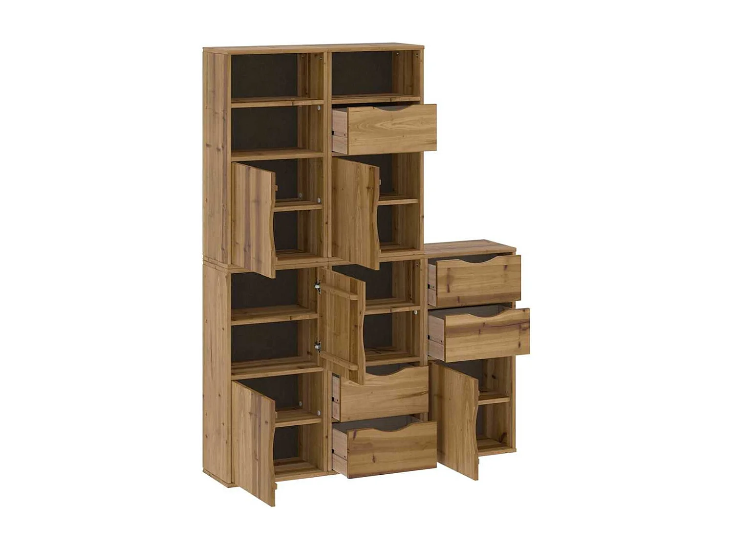 Armoires latérales 5 pcs ODDA 40x24x79 cm bois massif pin