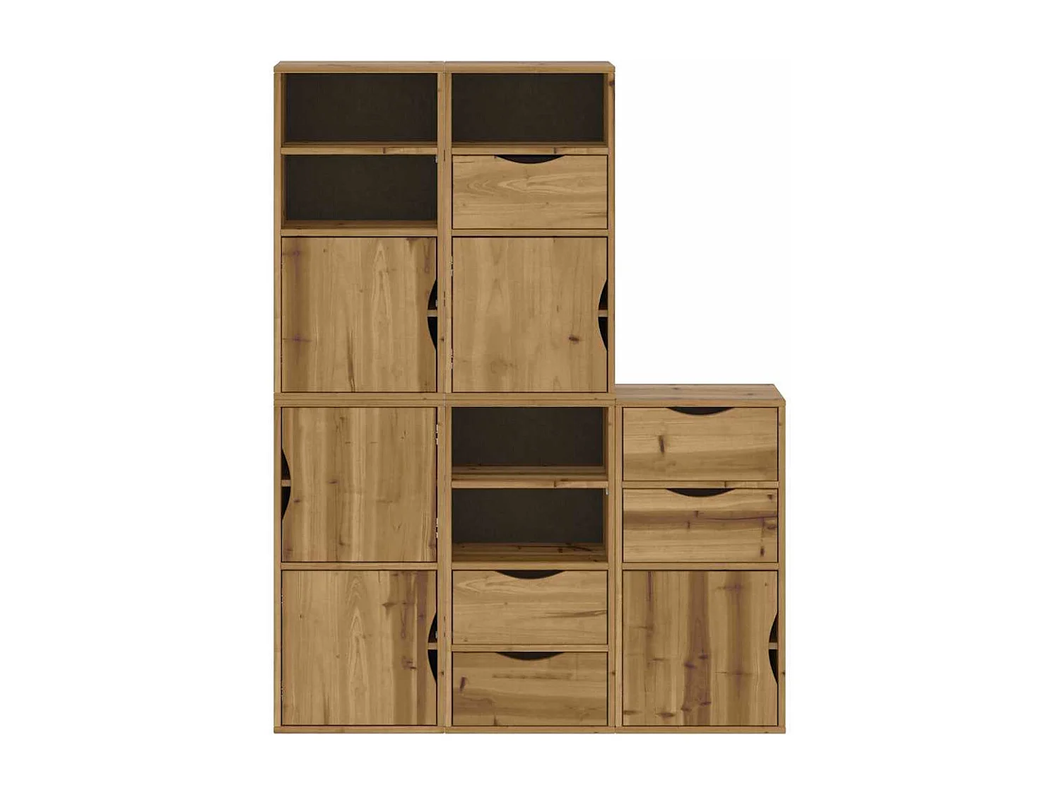 Armoires latérales 5 pcs ODDA 40x24x79 cm bois massif pin