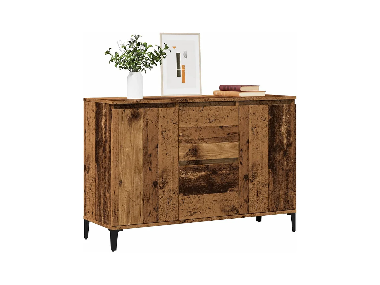 Buffet vieux bois 102x35x70 cm bois d'ingénierie