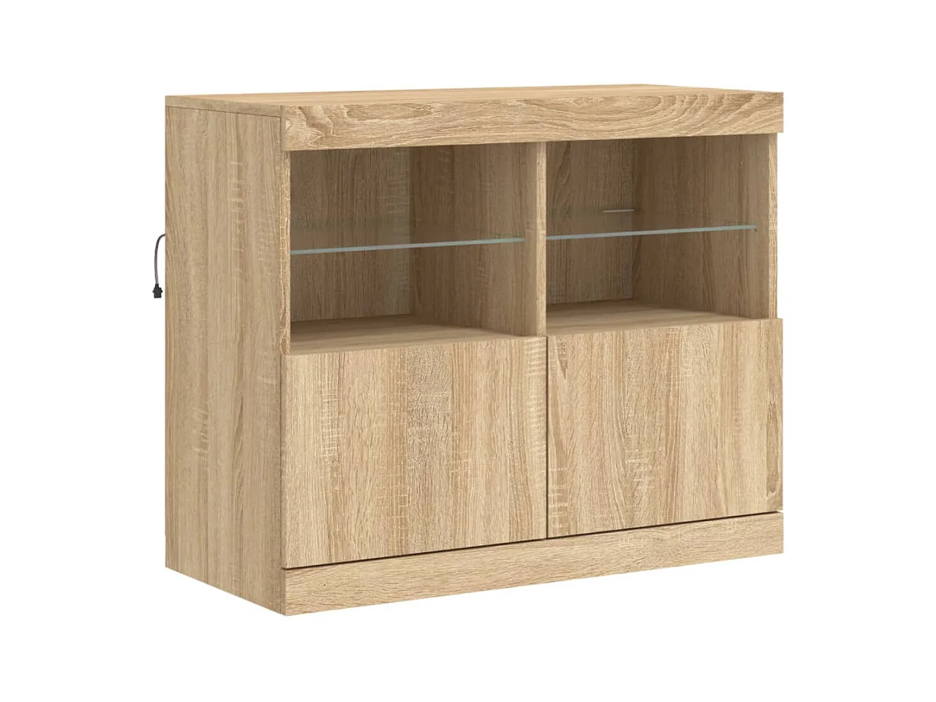 Buffet avec lumières LED chêne sonoma 81x37x67 cm