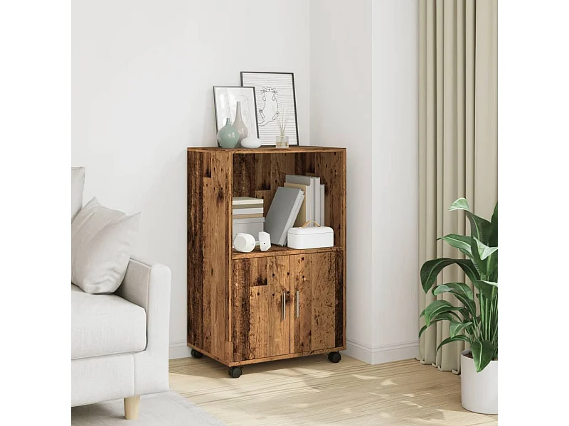 Oude houten rolkast 55x40x91 cm bewerkt hout