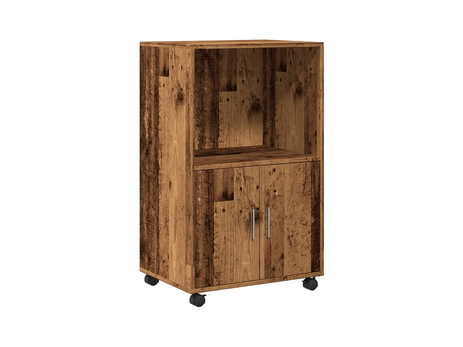 Armoire à roulettes vieux bois 55x40x91 cm bois d'ingénierie
