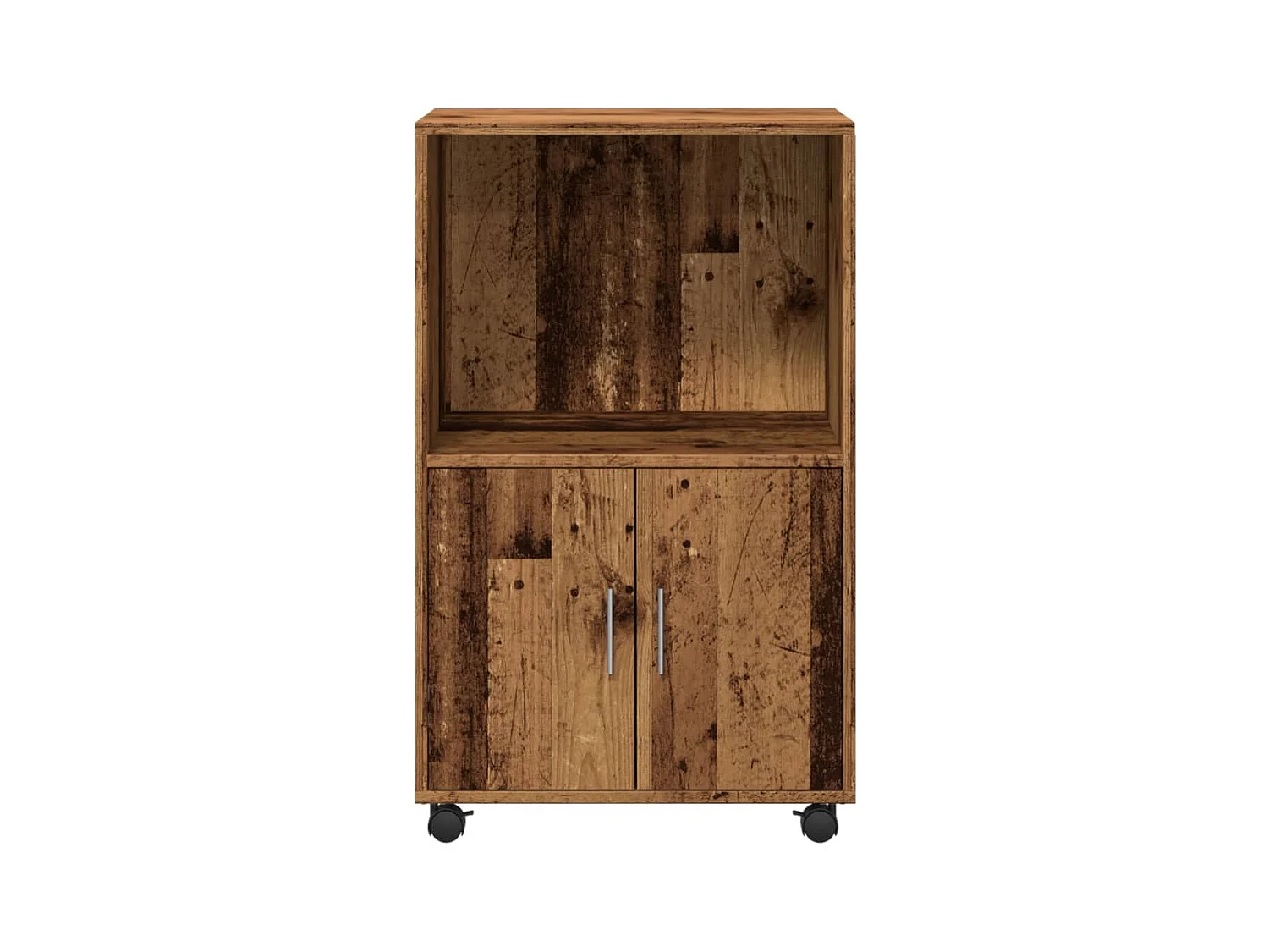 Armoire à roulettes vieux bois 55x40x91 cm bois d'ingénierie