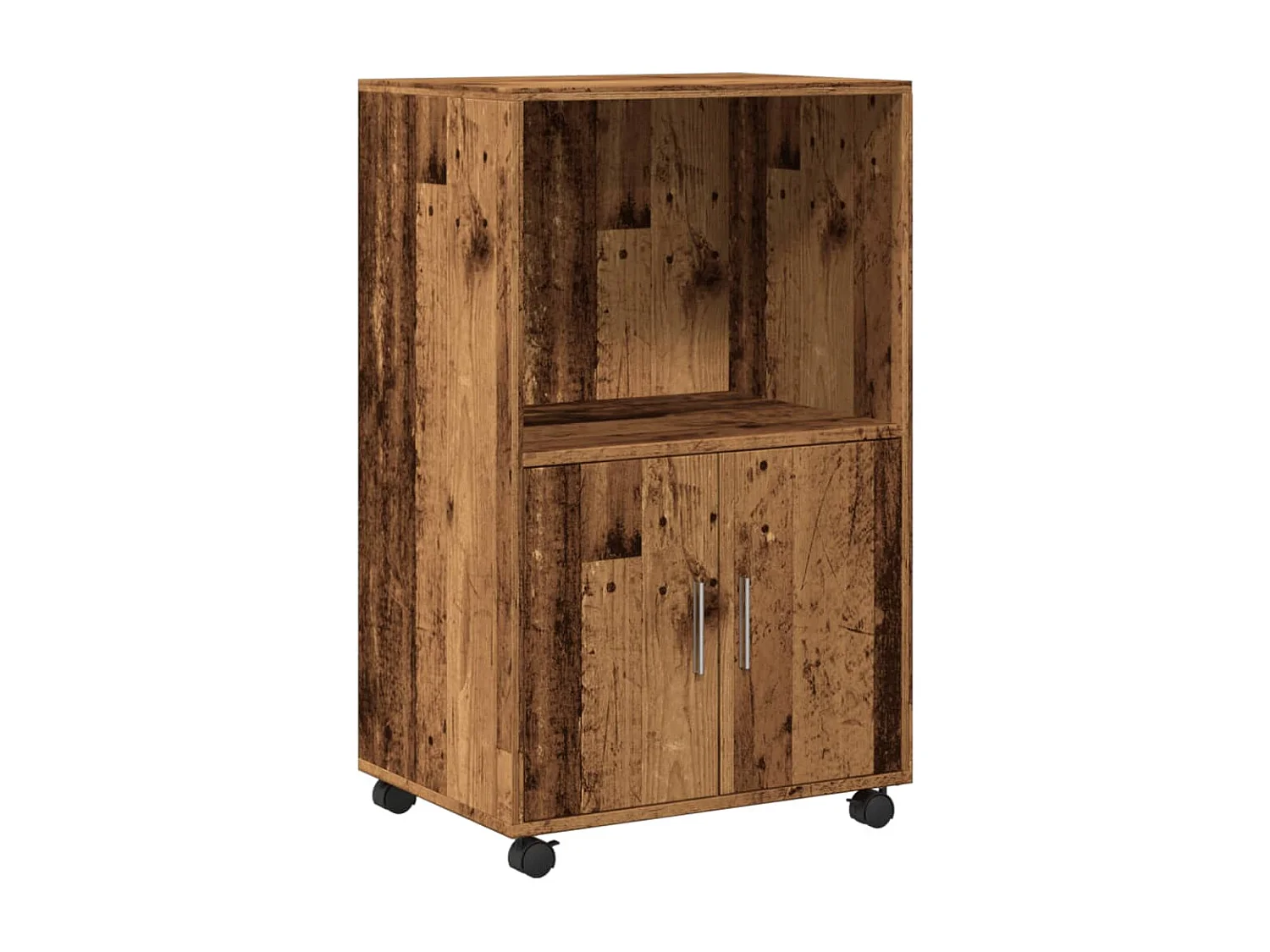 Armoire à roulettes vieux bois 55x40x91 cm bois d'ingénierie