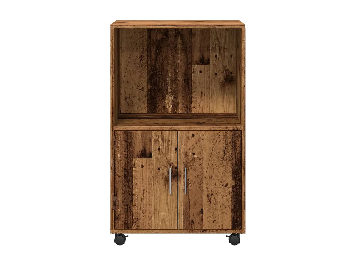 Armoire à roulettes vieux bois 55x40x91 cm bois d'ingénierie