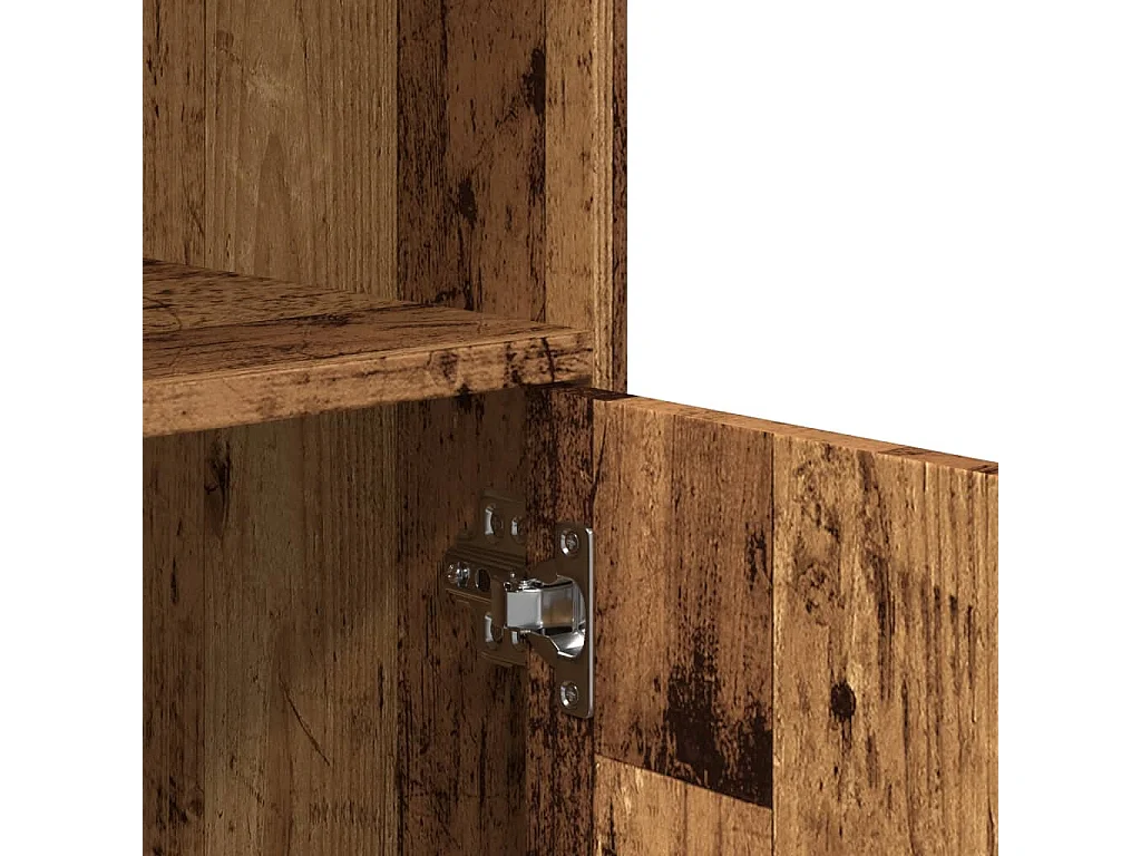 Armoire à roulettes vieux bois 55x40x91 cm bois d'ingénierie