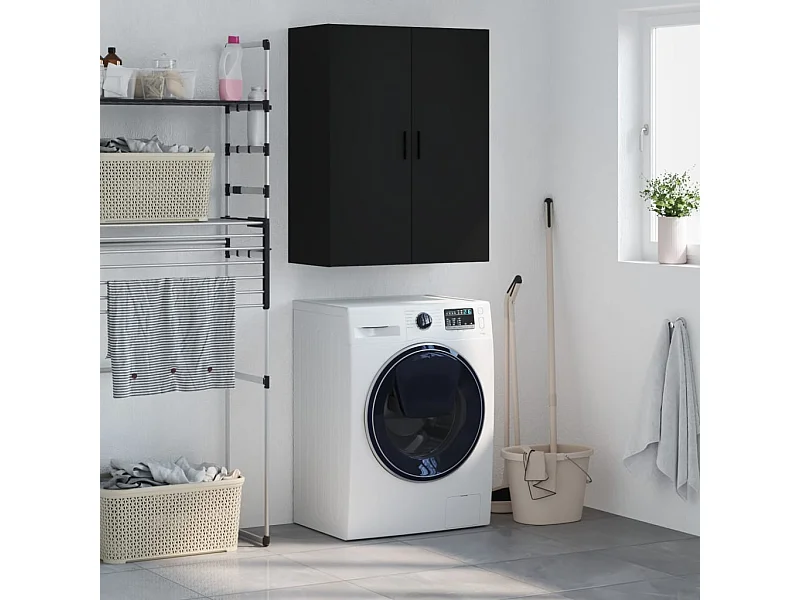 Zwarte wandkast 69,5x34x90 cm