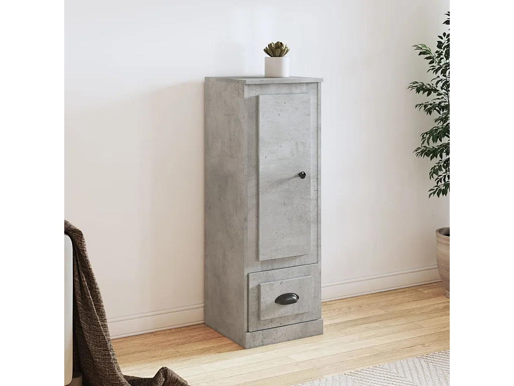 Buffet haut gris béton 36x35,5x103,5 cm bois d'ingénierie