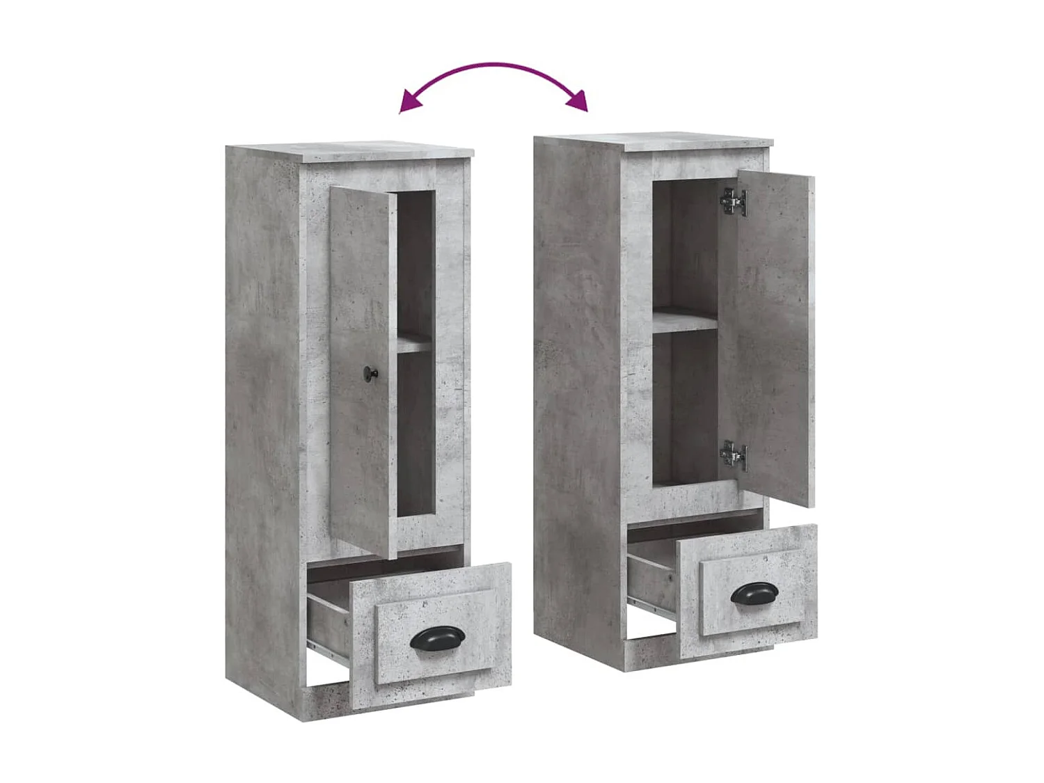 Buffet haut gris béton 36x35,5x103,5 cm bois d'ingénierie