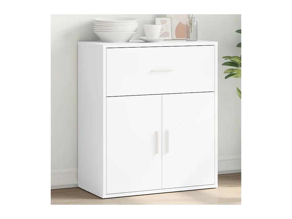 Buffet blanc 60x31x70 cm bois d'ingénierie