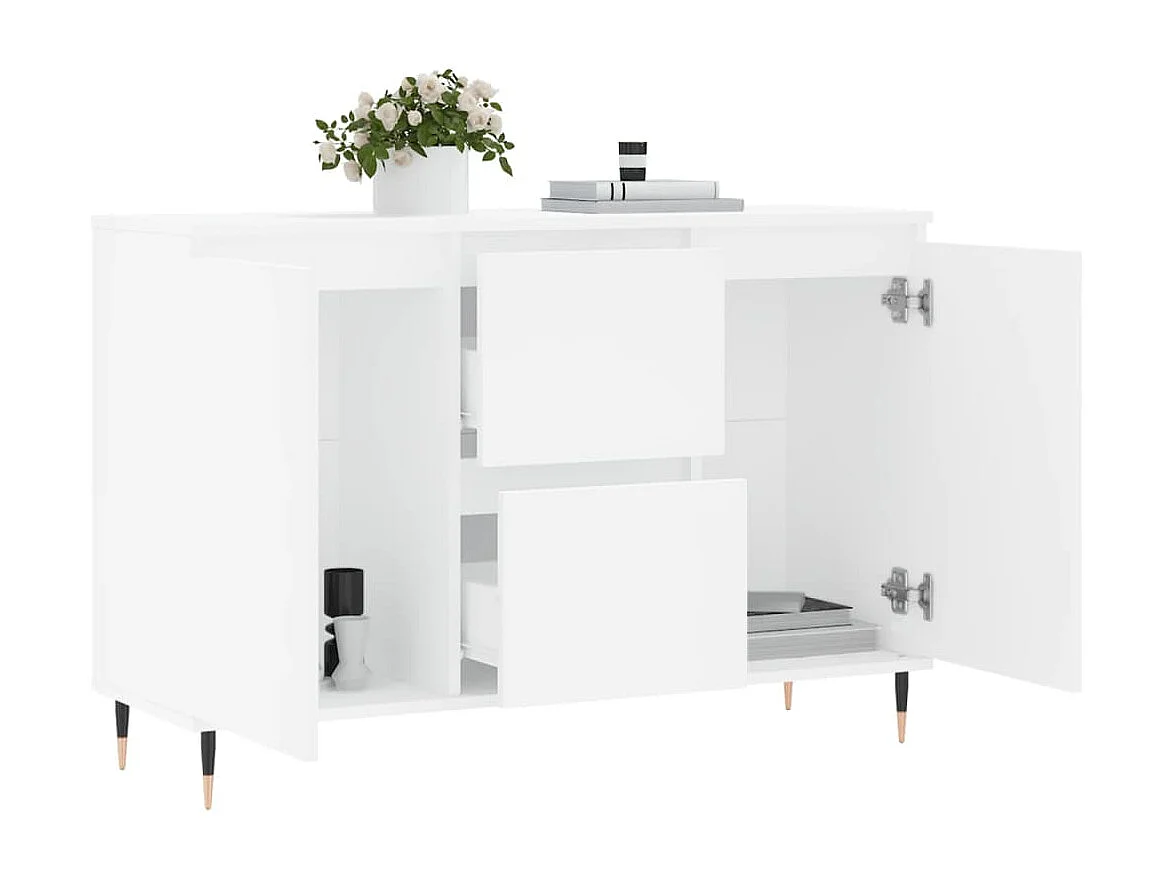 Buffet blanc 104x35x70 cm bois d'ingénierie