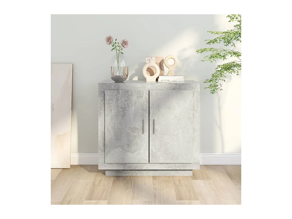 Buffet Gris béton 80x40x75 cm Bois d'ingénierie