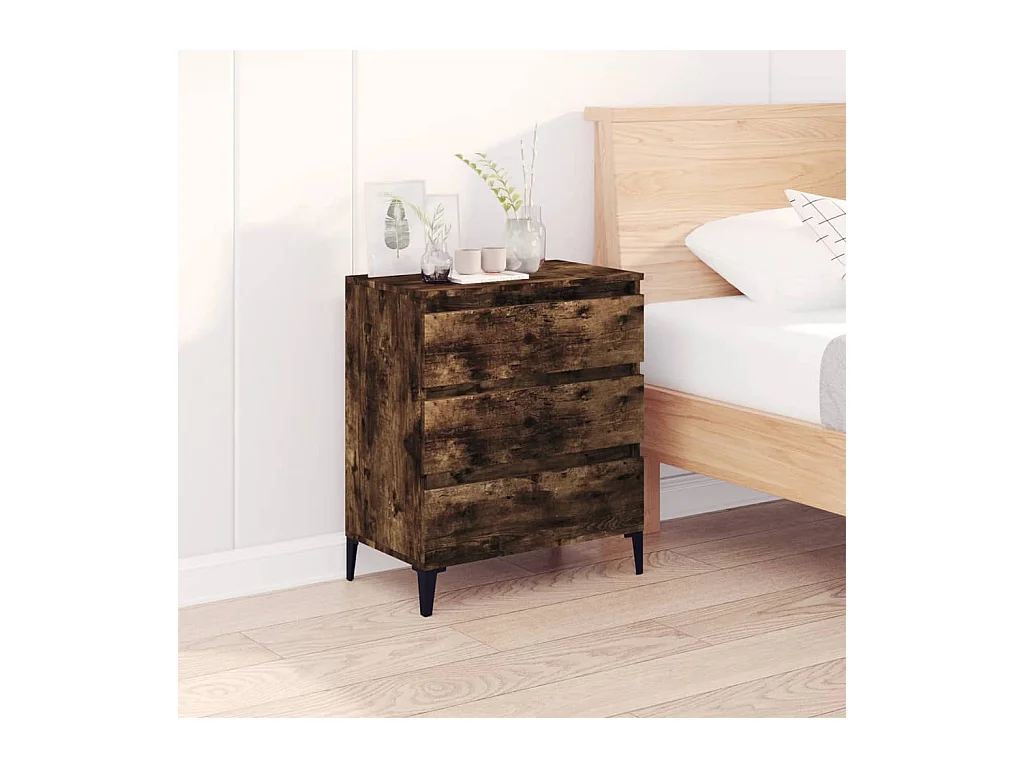 Credenza in rovere affumicato 60x35x70 cm in legno ingegnerizzato