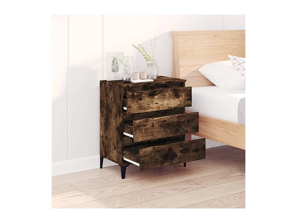 Credenza in rovere affumicato 60x35x70 cm in legno ingegnerizzato