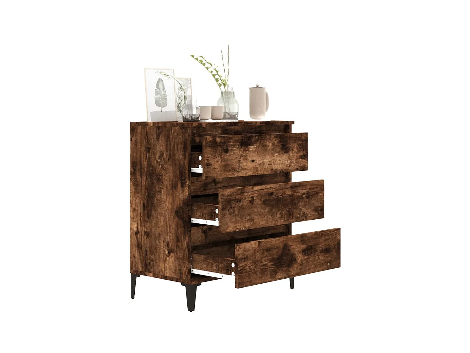 Credenza in rovere affumicato 60x35x70 cm in legno ingegnerizzato