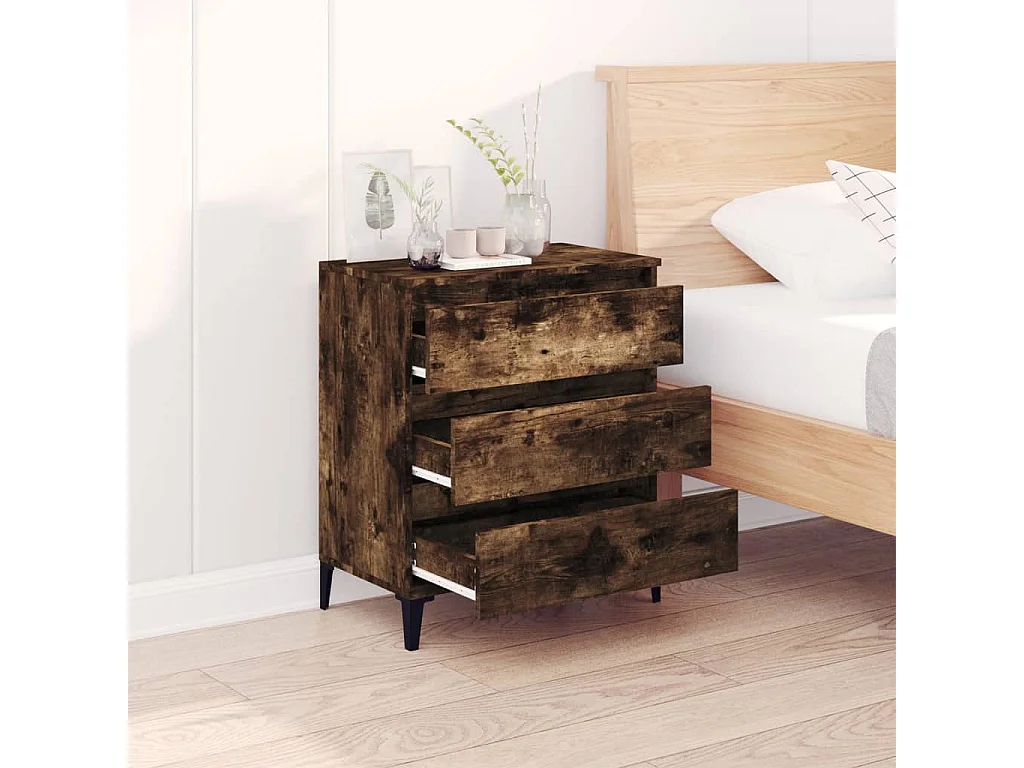 Buffet Chêne fumé 60x35x70 cm Bois d'ingénierie