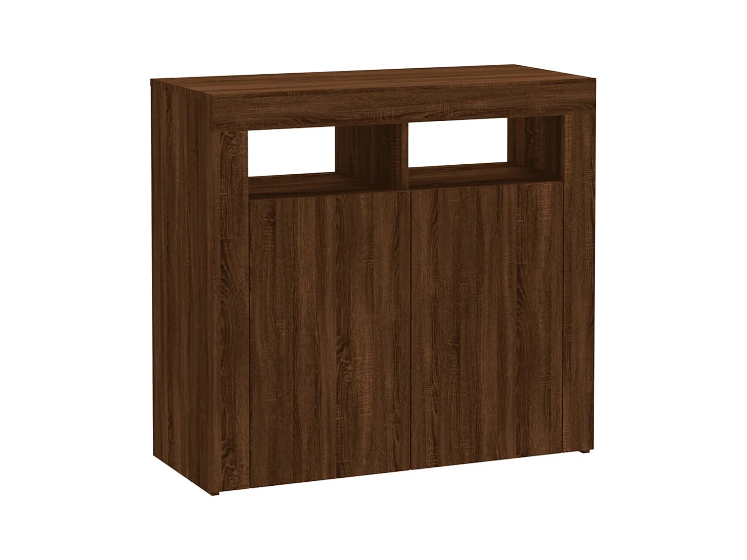 Buffet avec lumières LED chêne marron 80x35x75 cm