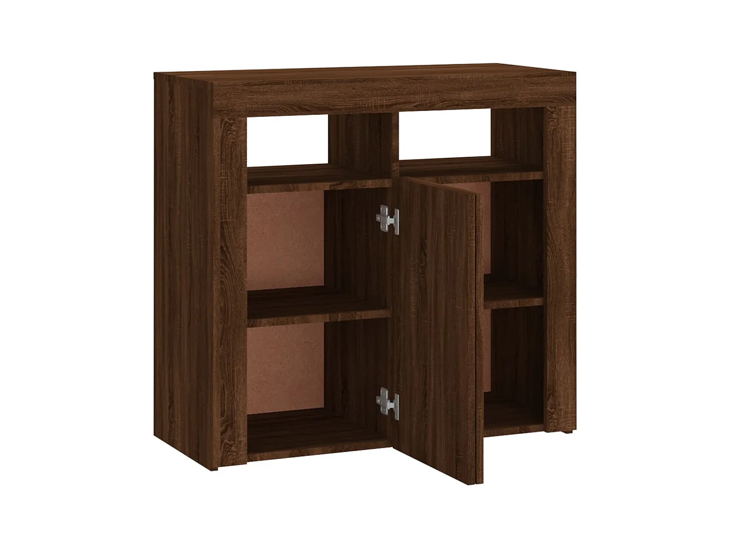 Buffet avec lumières LED chêne marron 80x35x75 cm