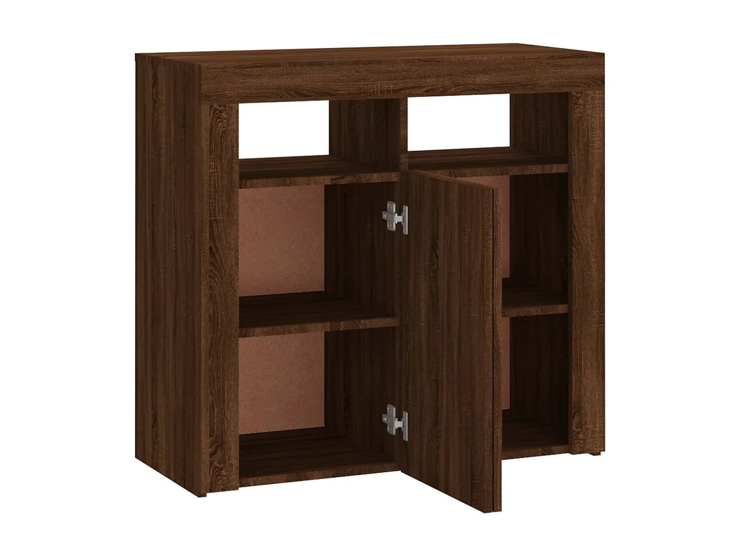 Buffet avec lumières LED chêne marron 80x35x75 cm