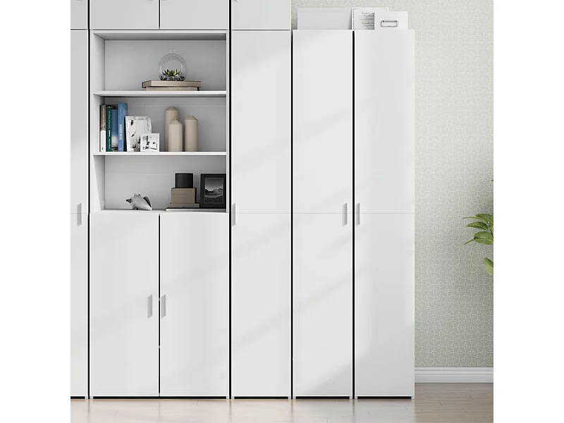 Credenza alta bianca 30x42,5x185 cm in legno ingegnerizzato