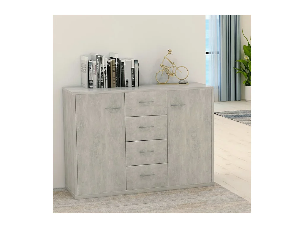 Buffet Gris béton 88x30x65 cm Bois d'ingénierie