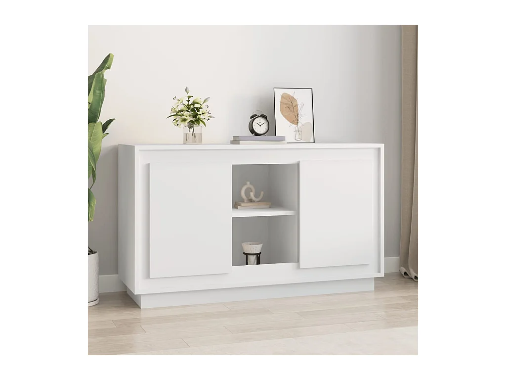 Credenza bianca 102x35x60 cm in legno ingegnerizzato