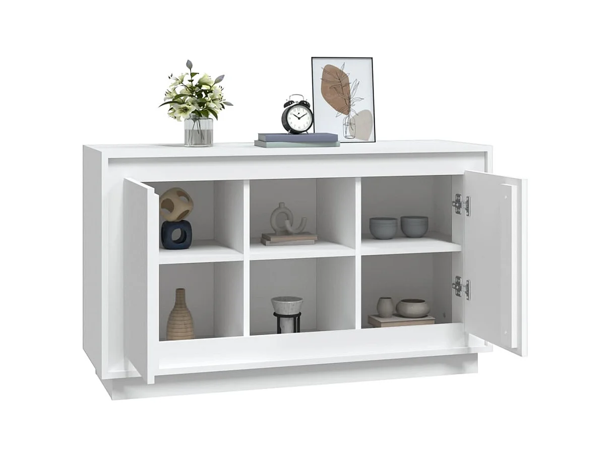 Credenza bianca 102x35x60 cm in legno ingegnerizzato