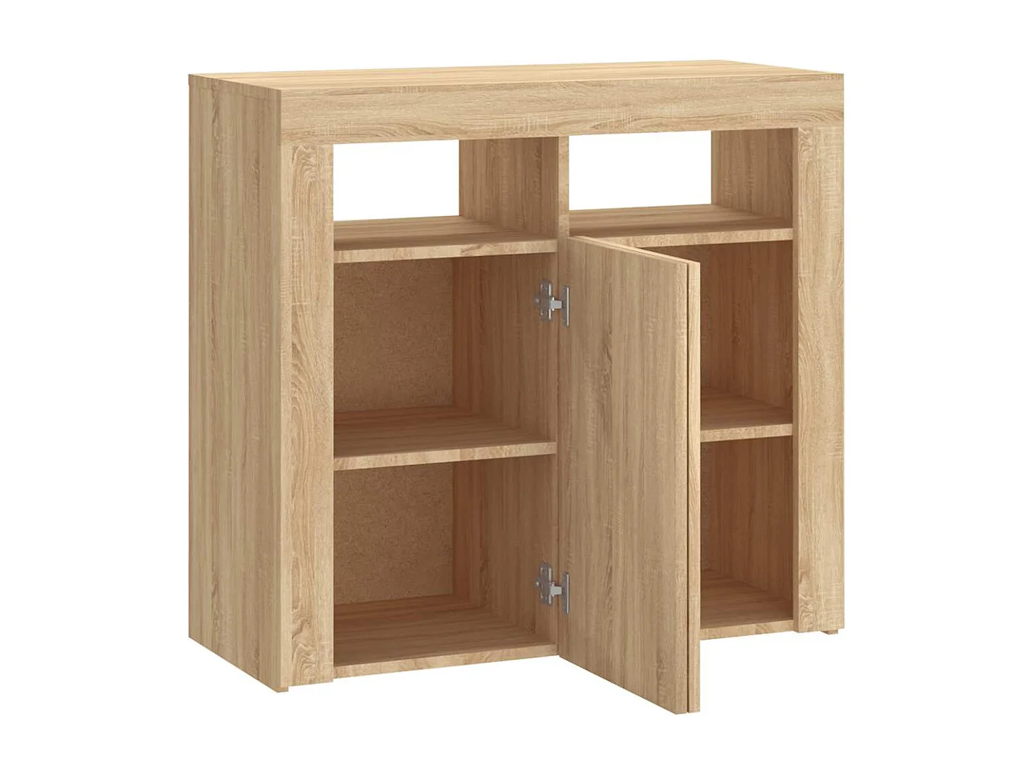 Buffet avec lumières LED chêne sonoma 80x35x75 cm