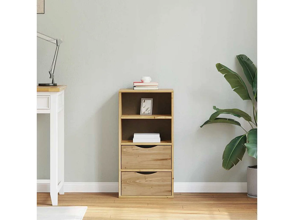 Armoire latérale avec tiroirs ODDA 40x24x79 cm bois massif pin