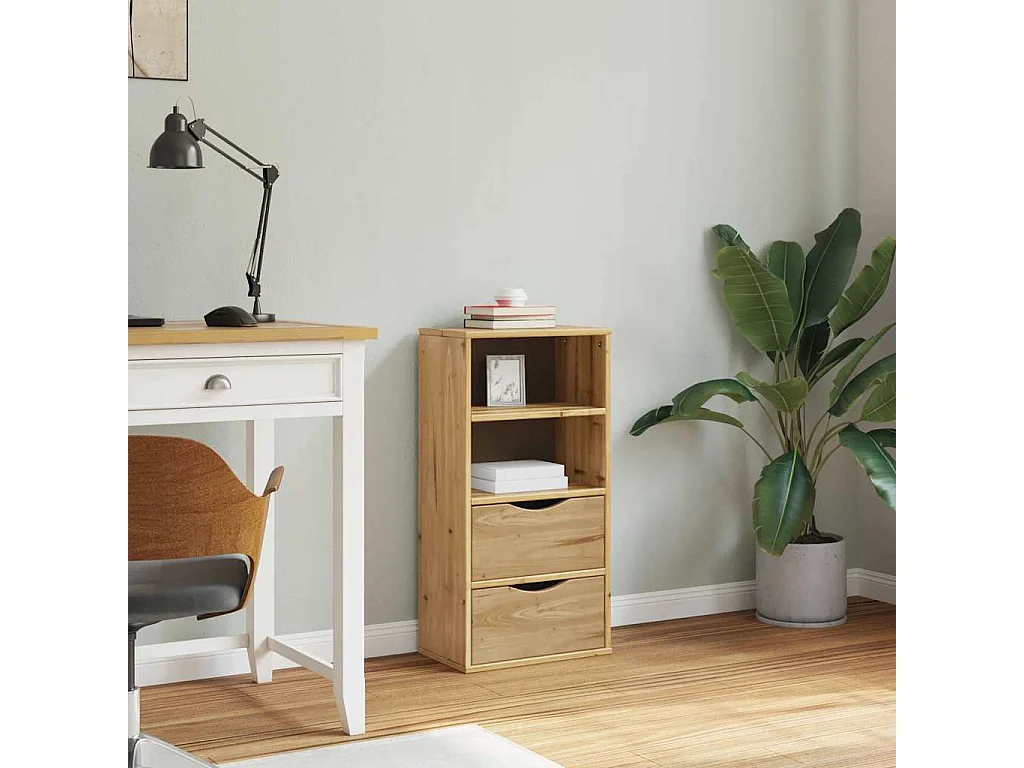 Armoire latérale avec tiroirs ODDA 40x24x79 cm bois massif pin