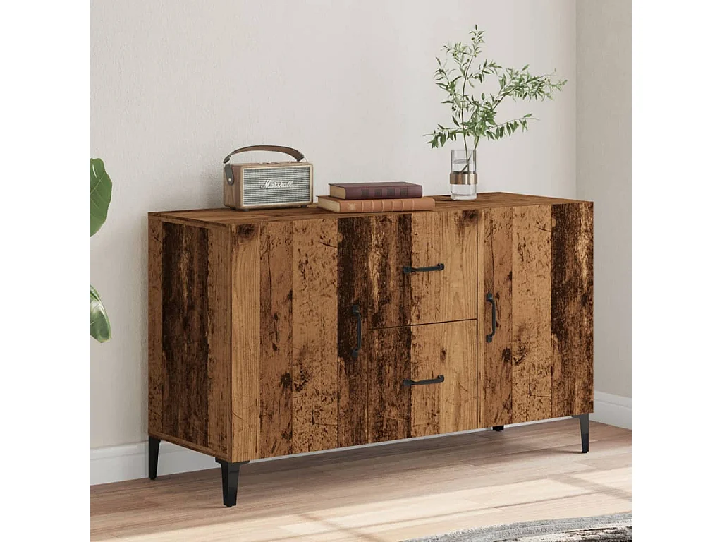 Oud houten dressoir 100x36x60 cm bewerkt hout
