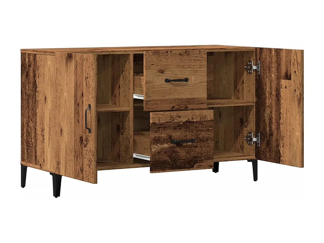 Oud houten dressoir 100x36x60 cm bewerkt hout