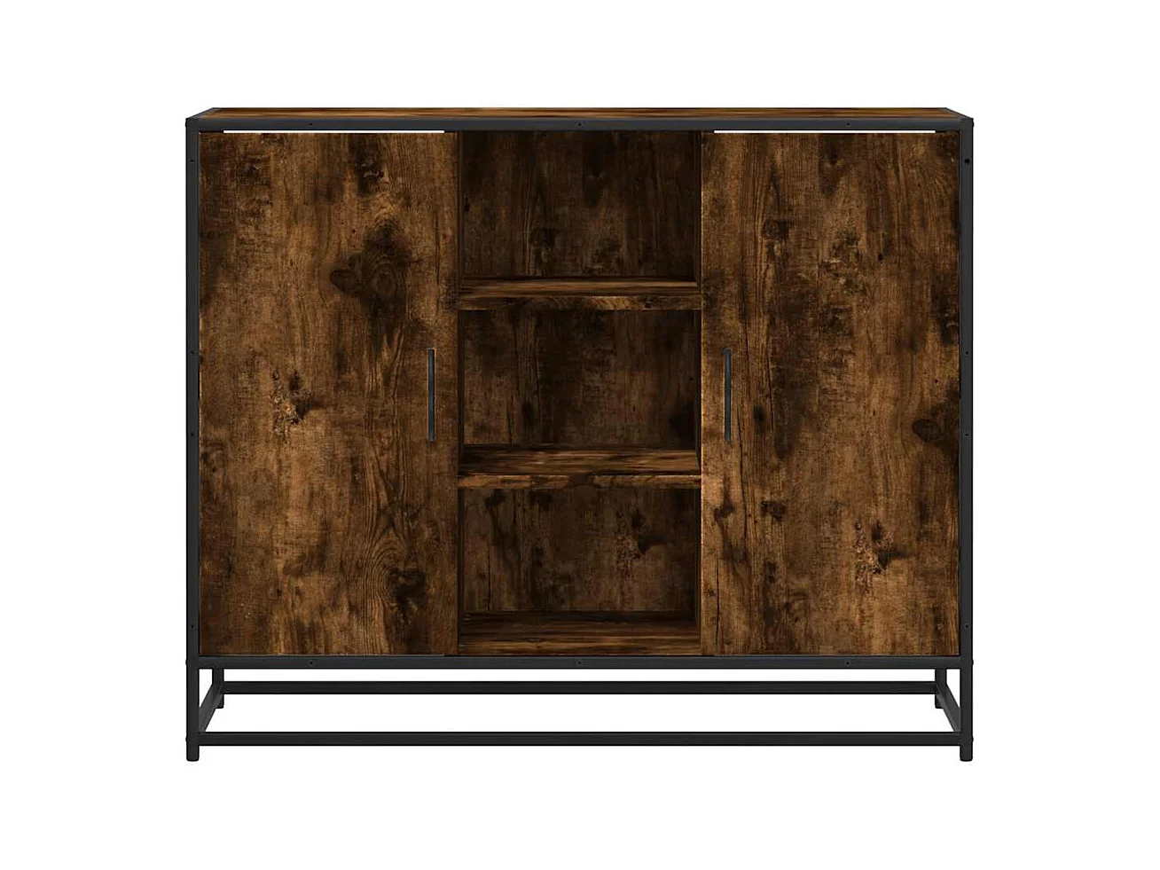 Buffet chêne fumé 92x35x76 cm bois d'ingénierie