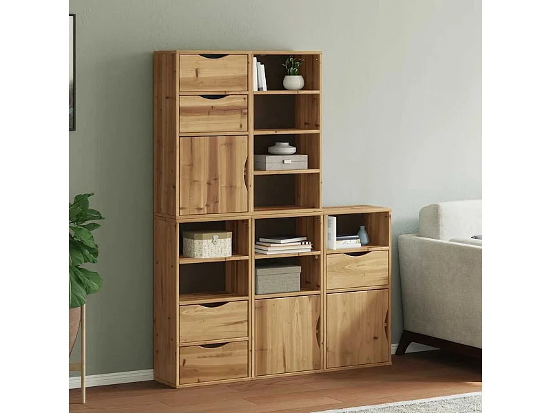 Armoires latérales 5 pcs ODDA 40x24x79 cm bois massif pin