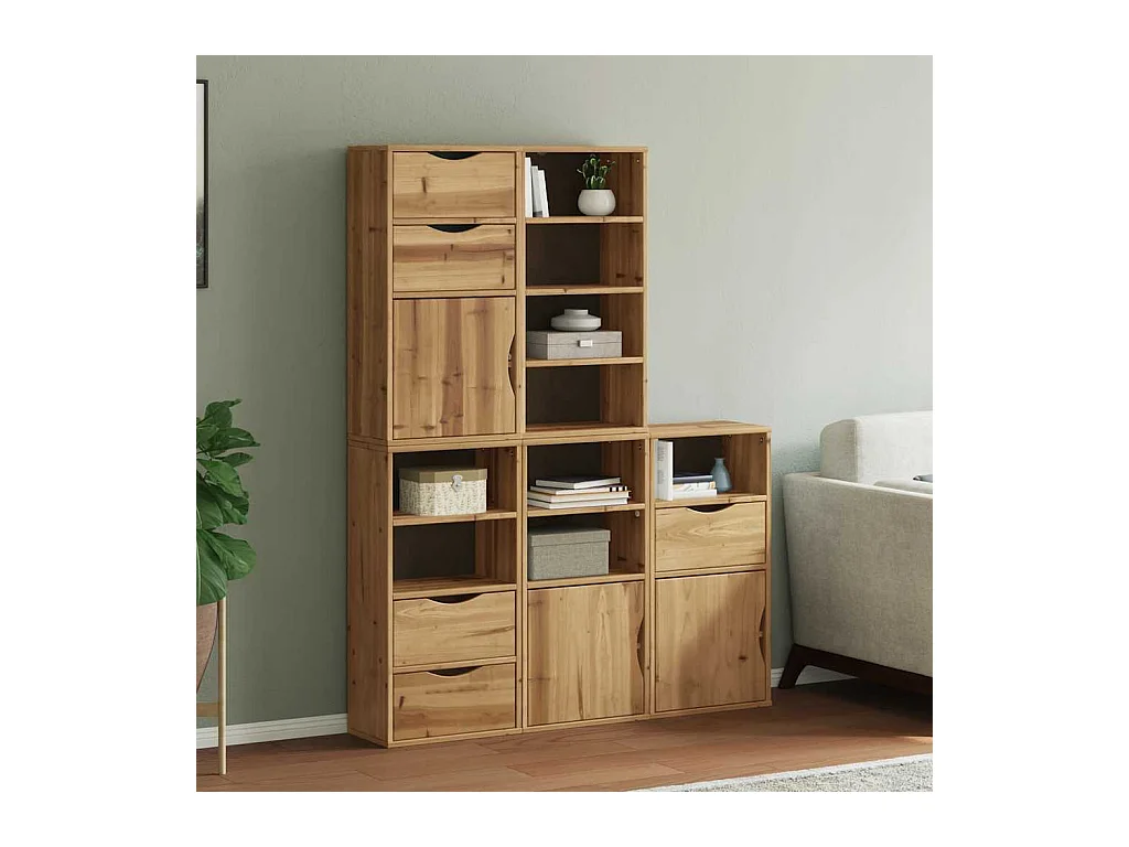 Armoires latérales 5 pcs ODDA 40x24x79 cm bois massif pin