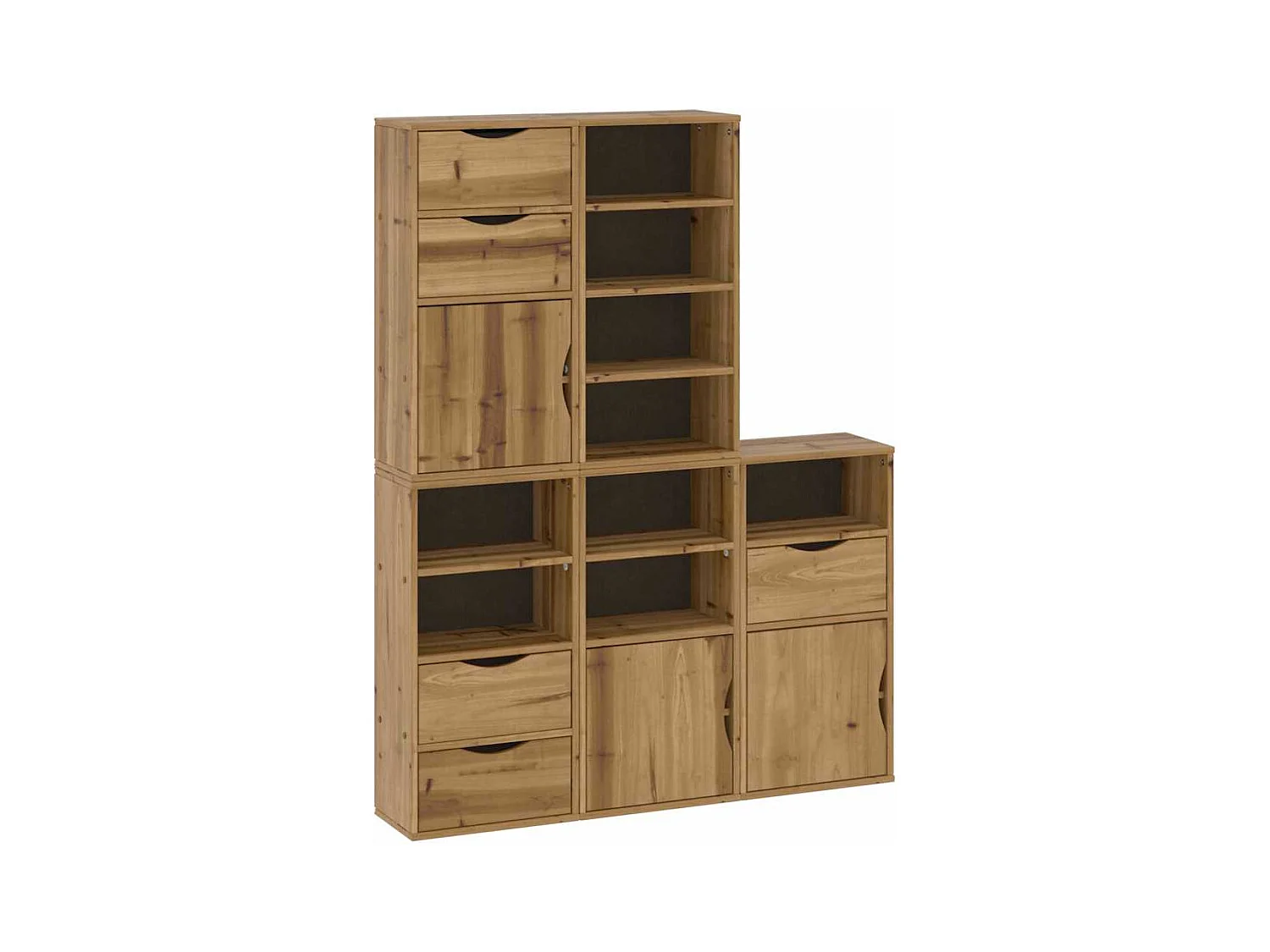 Armoires latérales 5 pcs ODDA 40x24x79 cm bois massif pin