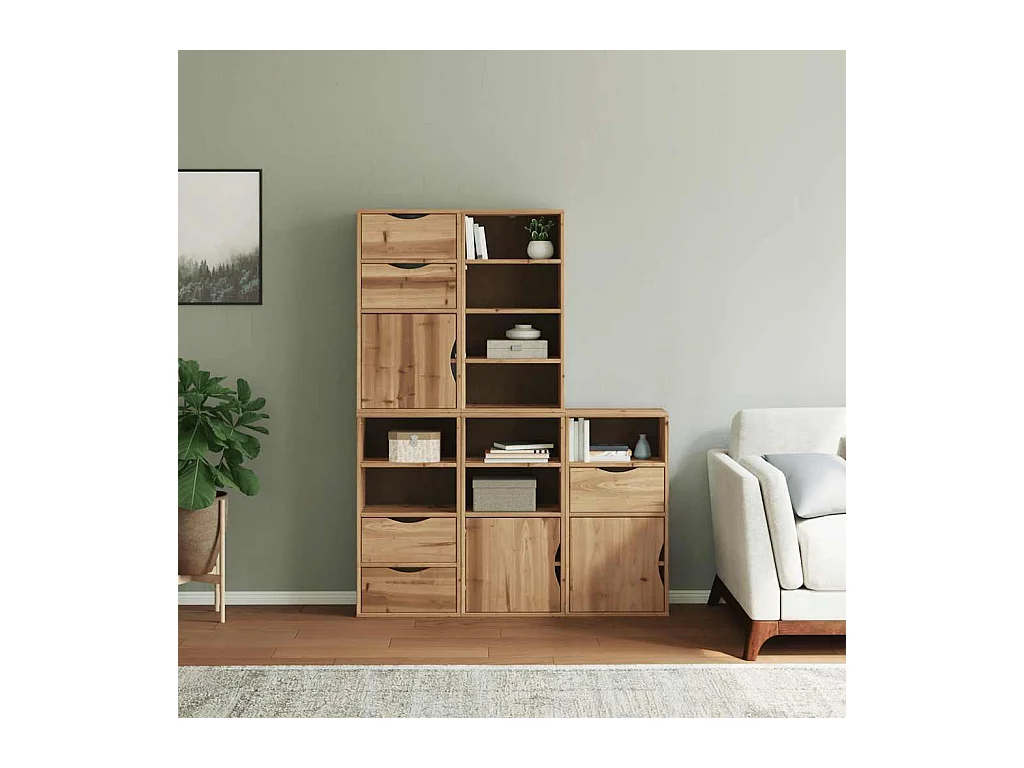 Armoires latérales 5 pcs ODDA 40x24x79 cm bois massif pin