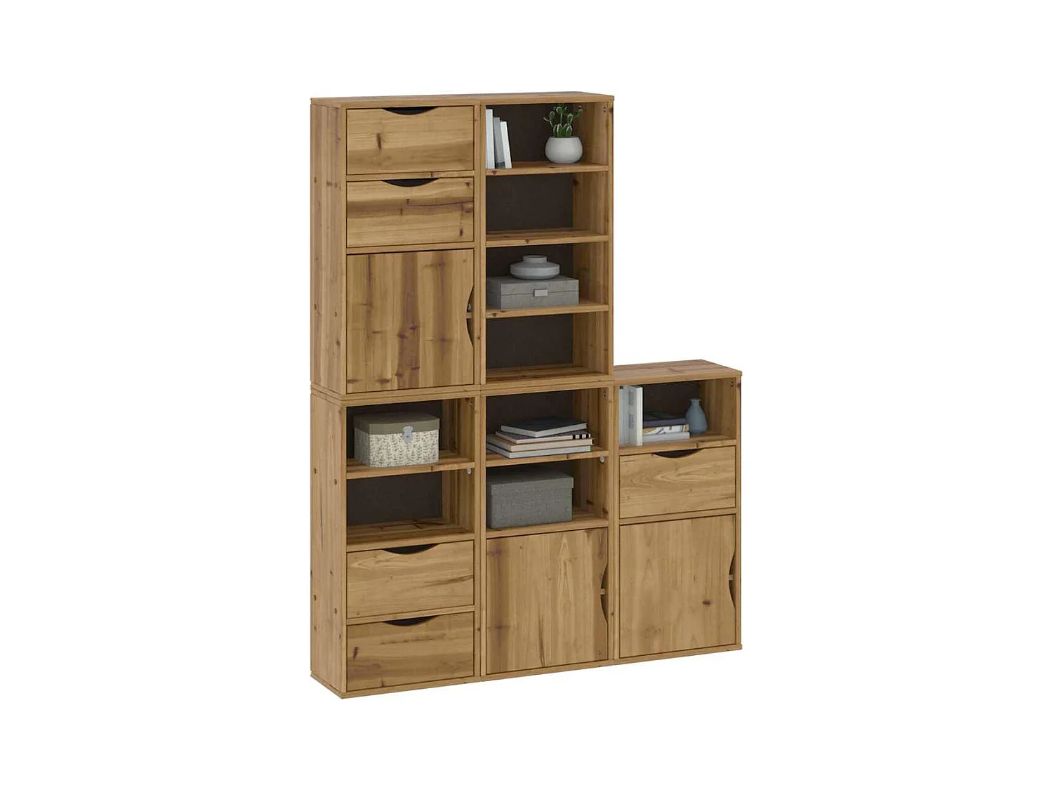 Armoires latérales 5 pcs ODDA 40x24x79 cm bois massif pin